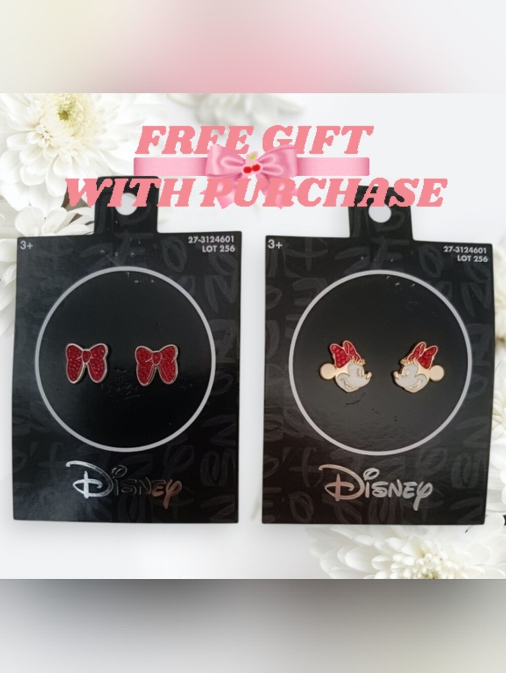 FREE with achat🎁Disney 2024 Limited Edition Glitters Earrings Minnie Mouse